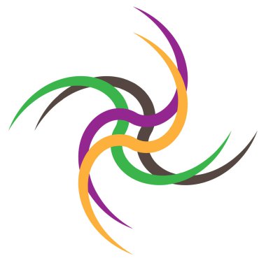 soyut renkli çok renkli dairesel, eşmerkezli ve radyal, yayılan mandala, motif klip- sanat, logo, sembol vektör çizimi