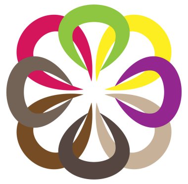 soyut renkli çok renkli dairesel, eşmerkezli ve radyal, yayılan mandala, motif klip- sanat, logo, sembol vektör çizimi