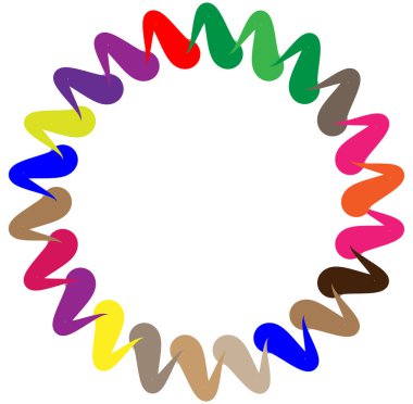 soyut renkli çok renkli dairesel, eşmerkezli ve radyal, yayılan mandala, motif klip- sanat, logo, sembol vektör çizimi