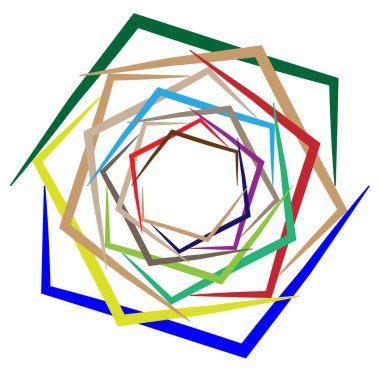 soyut renkli çok renkli dairesel, eşmerkezli ve radyal, yayılan mandala, motif klip- sanat, logo, sembol vektör çizimi