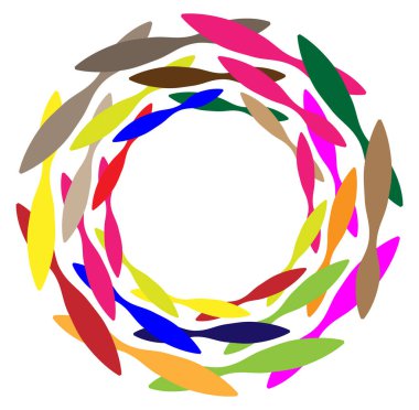 soyut renkli çok renkli dairesel, eşmerkezli ve radyal, yayılan mandala, motif klip- sanat, logo, sembol vektör çizimi