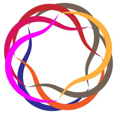 soyut renkli çok renkli dairesel, eşmerkezli ve radyal, yayılan mandala, motif klip- sanat, logo, sembol vektör çizimi