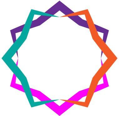 soyut renkli çok renkli dairesel, eşmerkezli ve radyal, yayılan mandala, motif klip- sanat, logo, sembol vektör çizimi