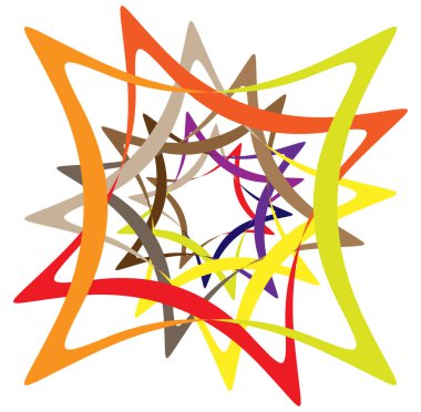 soyut renkli çok renkli dairesel, eşmerkezli ve radyal, yayılan mandala, motif klip- sanat, logo, sembol kümesi vektör çizimi