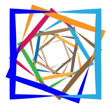 soyut renkli çok renkli dairesel, eşmerkezli ve radyal, yayılan mandala, motif klip- sanat, logo, sembol kümesi vektör çizimi