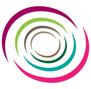 soyut renkli çok renkli dairesel, eşmerkezli ve radyal, yayılan mandala, motif klip- sanat, logo, sembol kümesi vektör çizimi