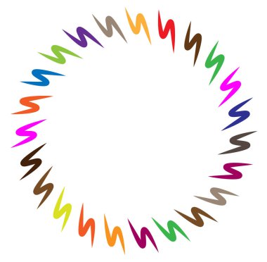 soyut renkli çok renkli dairesel, eşmerkezli ve radyal, yayılan mandala, motif klip- sanat, logo, sembol kümesi vektör çizimi