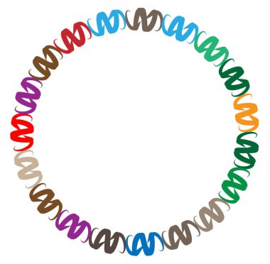 soyut renkli çok renkli dairesel, eşmerkezli ve radyal, yayılan mandala, motif klip- sanat, logo, sembol kümesi vektör çizimi