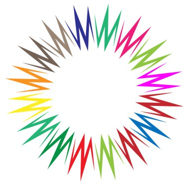 soyut renkli çok renkli dairesel, eşmerkezli ve radyal, yayılan mandala, motif klip- sanat, logo, sembol kümesi vektör çizimi
