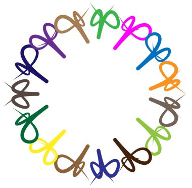 soyut renkli çok renkli dairesel, eşmerkezli ve radyal, yayılan mandala, motif klip- sanat, logo, sembol kümesi vektör çizimi