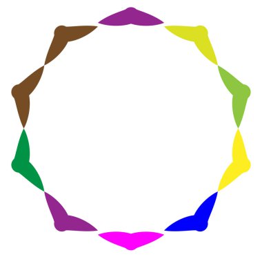 soyut renkli çok renkli dairesel, eşmerkezli ve radyal, yayılan mandala, motif klip- sanat, logo, sembol kümesi vektör çizimi