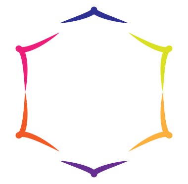 soyut çokrenkli dairesel, konsantre ve radyal mandala, motif klip- art, logo illüstrasyonu