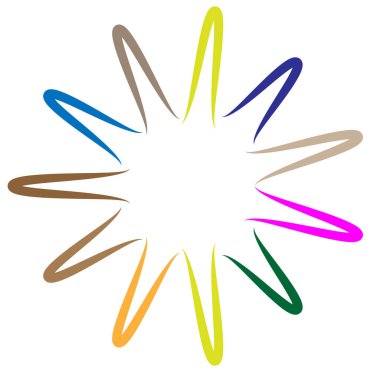 soyut çokrenkli dairesel, konsantre ve radyal mandala, motif klip- art, logo illüstrasyonu