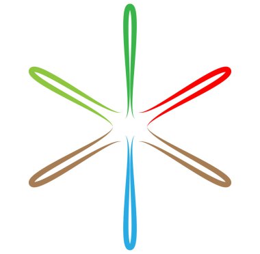 soyut çokrenkli dairesel, konsantre ve radyal mandala, motif klip- art, logo illüstrasyonu