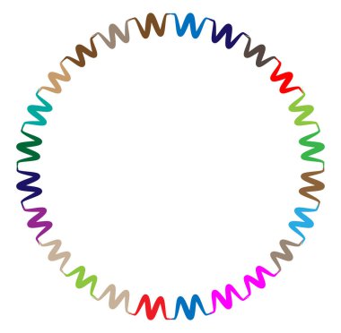 soyut çokrenkli dairesel, konsantre ve radyal mandala, motif klip- art, logo illüstrasyonu