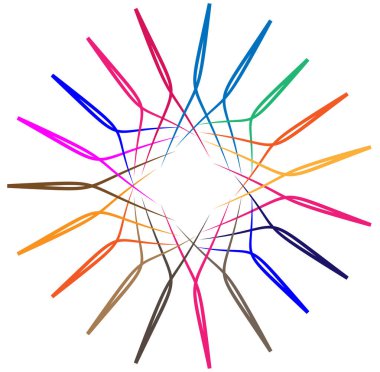 soyut çokrenkli dairesel, konsantre ve radyal mandala, motif klip- art, logo illüstrasyonu