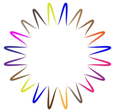 soyut çokrenkli dairesel, konsantre ve radyal mandala, motif klip- art, logo illüstrasyonu