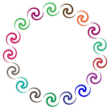 soyut çokrenkli dairesel, konsantre ve radyal mandala, motif klip- art, logo illüstrasyonu