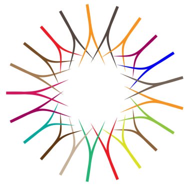 soyut çokrenkli dairesel, konsantre ve radyal mandala, motif klip- art, logo illüstrasyonu