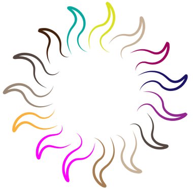 soyut çokrenkli dairesel, konsantre ve radyal mandala, motif klip- art, logo illüstrasyonu