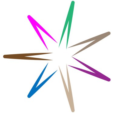 soyut çokrenkli dairesel, konsantre ve radyal mandala, motif klip- art, logo illüstrasyonu