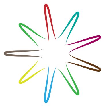 soyut çokrenkli dairesel, konsantre ve radyal mandala, motif klip- art, logo illüstrasyonu