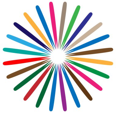 soyut çokrenkli dairesel, konsantre ve radyal mandala, motif klip- art, logo illüstrasyonu