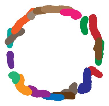 soyut çokrenkli dairesel, konsantre ve radyal mandala, motif klip- art, logo illüstrasyonu