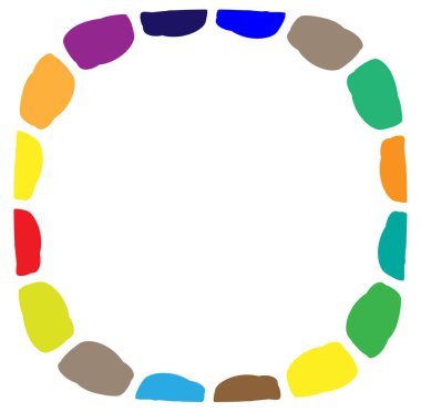 soyut çokrenkli dairesel, konsantre ve radyal mandala, motif klip- art, logo illüstrasyonu