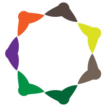 soyut çokrenkli dairesel, konsantre ve radyal mandala, motif klip- art, logo illüstrasyonu