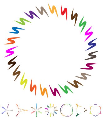 soyut çokrenkli dairesel, konsantre ve radyal mandala, motif klip- art, logo illüstrasyonu