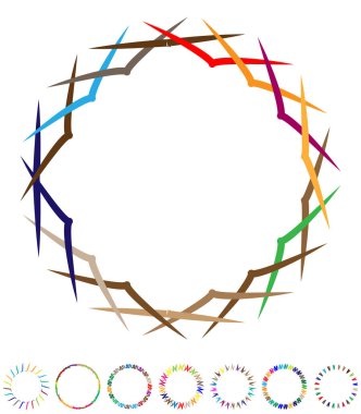 soyut çokrenkli dairesel, konsantre ve radyal mandala, motif klip- art, logo illüstrasyonu