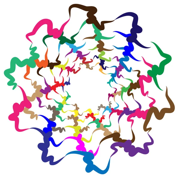 Abstracto Colorido Multicolor Circular Concéntrico Radial Mandala Radiante Motivo Clip — Archivo Imágenes Vectoriales