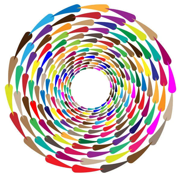 Abstracto Colorido Multicolor Circular Concéntrico Radial Mandala Radiante Motivo Clip — Vector de stock