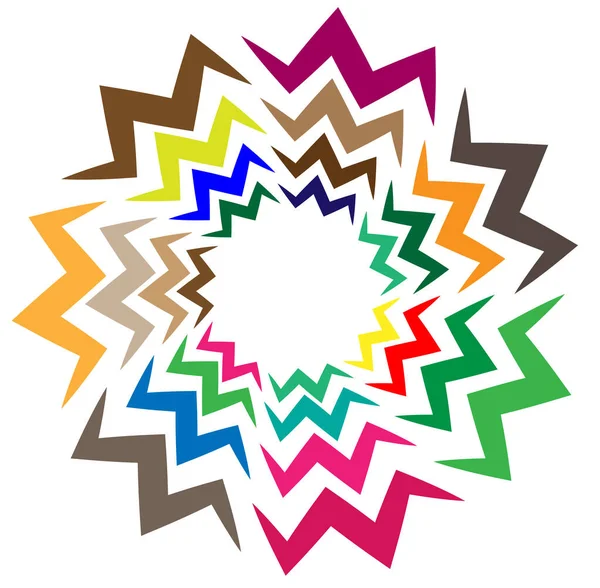 Abstrato Colorido Multicolorido Circular Concêntrico Radial Irradiando Mandala Motivo Clip —  Vetores de Stock