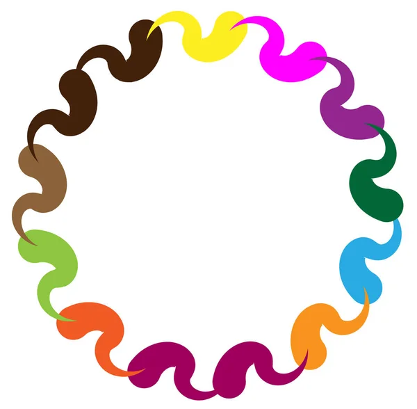 Abstrato Colorido Multicolorido Circular Concêntrico Radial Irradiando Mandala Motivo Clip —  Vetores de Stock