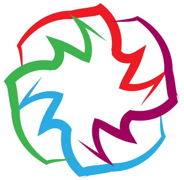 Abstrato Colorido Multicolorido Circular Concêntrico Radial Irradiando Mandala Motivo Clip —  Vetores de Stock