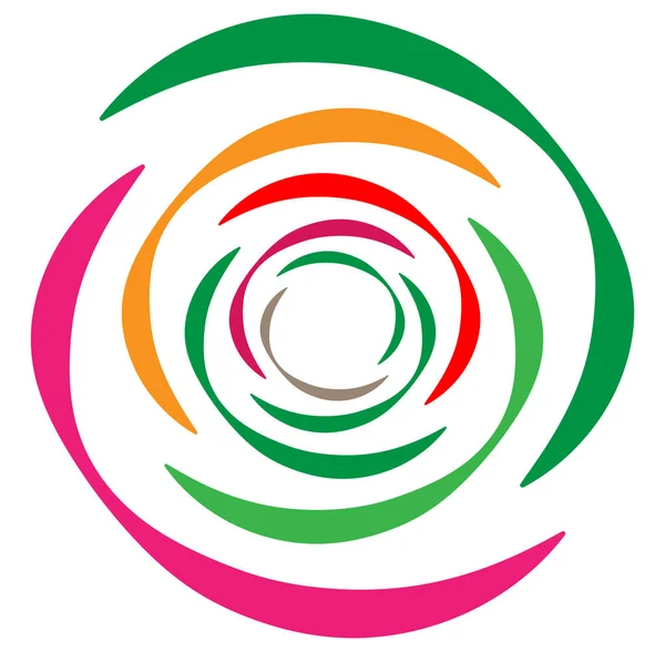 Abstrato Colorido Multicolorido Circular Concêntrico Radial Irradiando Mandala Motivo Clip — Vetor de Stock
