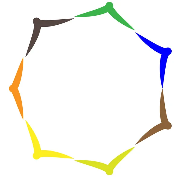 Astratto Colorato Multicolore Circolare Concentrico Radiale Mandala Radiante Motivo Clip — Vettoriale Stock