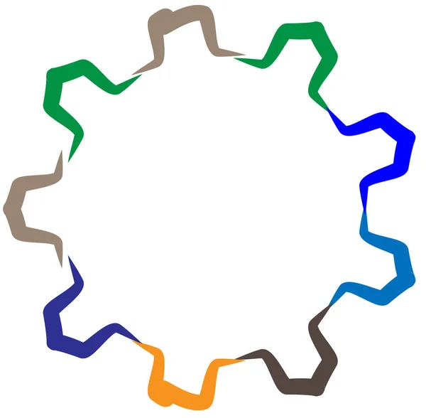 抽象的な多色円状 同心円状 放射状 マンダラ モチーフクリップアート シンボルセットベクトルイラスト — ストックベクタ