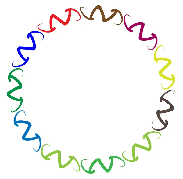 Abstract Multicolor Circular Concentric Radial Mandala Motif Clip Art Logo — Stock Vector