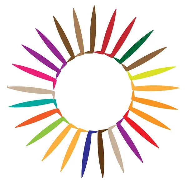 Abstrato Multicolorido Circular Concêntrico Radial Mandala Motivo Clip Art Logotipo —  Vetores de Stock