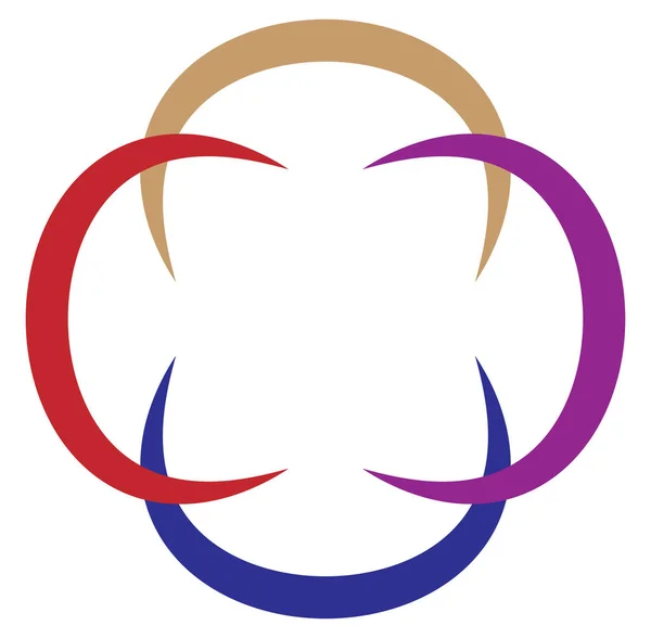 Soyut Çokrenkli Dairesel Konsantre Radyal Mandala Motif Klip Art Logo — Stok Vektör