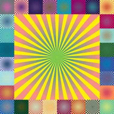 Yıldız patlaması, güneş patlaması yayılan çizgiler. Vektör illüstrasyonu