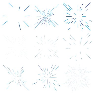 Radyal, yayılan çizgiler soyut patlama, patlama, havai fişekler FX.Concentric, dairesel çizgiler desen. Işınlar merkezden yayılıyor. Patlama çizgileri. Soyut ışıltı, parıltı, parıltı, ışıltı FX.Vector illüstrasyonu