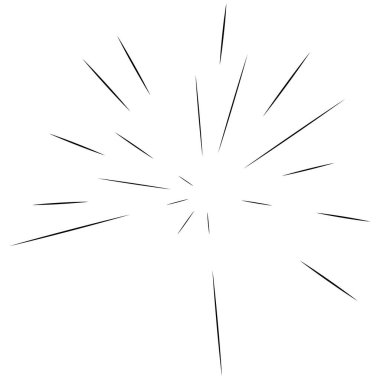 Radyal, yayılan çizgiler soyut patlama, patlama, havai fişekler FX.Concentric, dairesel çizgiler desen. Işınlar merkezden yayılıyor. Patlama çizgileri. Soyut ışıltı, parıltı, parıltı, ışıltı FX.Vector illüstrasyonu