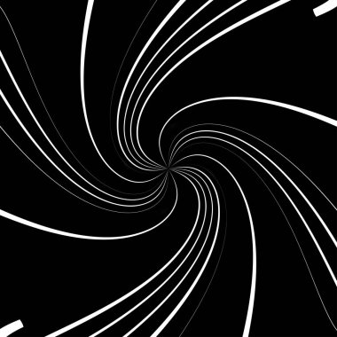 Çevir, döndür, döndür, döndür. BW Radyal döner çizgiler