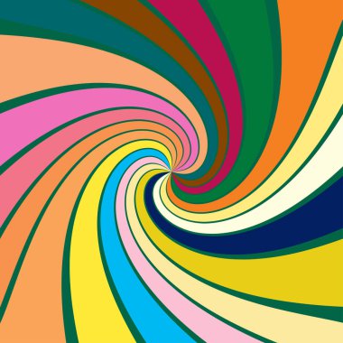Çevir, döndür, döndür, döndür. Renkli Radyal döner çizgiler