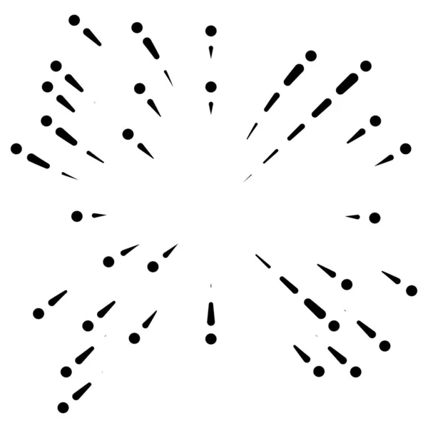Radiella Strålande Linjer Abstrakt Sprängning Explosion Fyrverkerier Koncentriska Cirkulära Linjer — Stock vektor