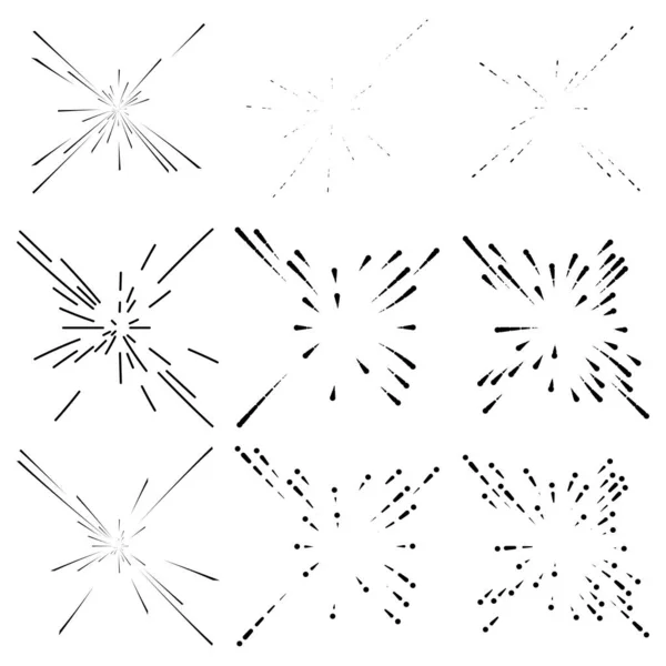 Radiale Strahlende Linien Abstrakte Burst Explosion Feuerwerk Konzentrische Kreisförmige Linien — Stockvektor